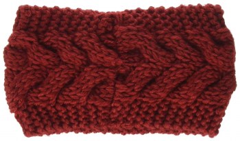 BRITT'S KNITS HEAD WARMER RED CABLE