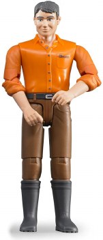 BRUDER BRUNETTE MAN W/ORANGE SHIRT