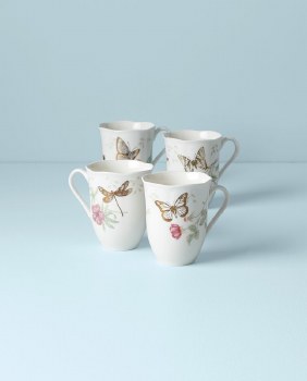 BUTTERFLY MEADOW 25TH ANN SET/4 MUGS