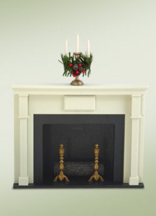 BYERS' CHOICE FIREPLACE W/CANDLES