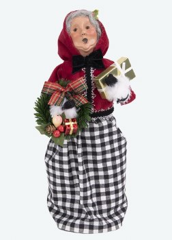 BYERS' CHOICE MRS CLAUS W/BLACK CHECK