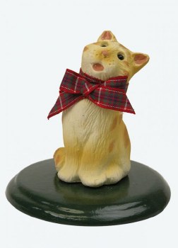 BYERS' CHOICE ORANGE TABBY W/RED SCARF