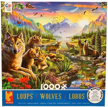 CEACO 1000PC PUZZLE SUMMER WOLF FAMILY