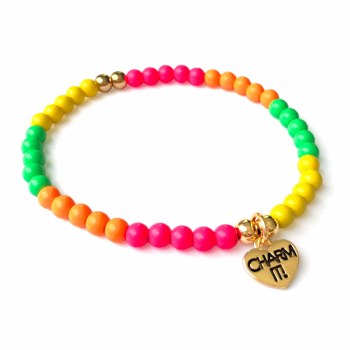 CHARM IT! BRACELET GOLD RAINBOW STRETCH