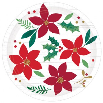 CHRISTMAS WISHES PLATES 7&quot; 8CT