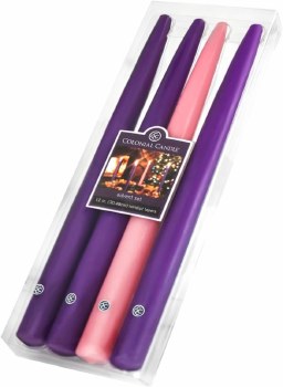 COLONIAL 12" ADVENT CANDLE 4PK
