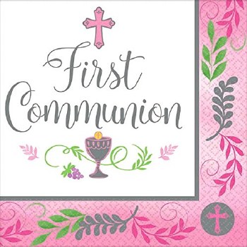 COMMUNION DAY GIRL 36ct BEVERAGE NAPKINS