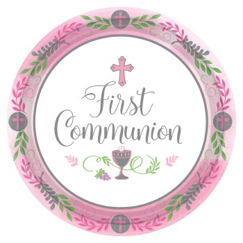 COMMUNION DAY GIRL 7&quot; PLATES 18ct