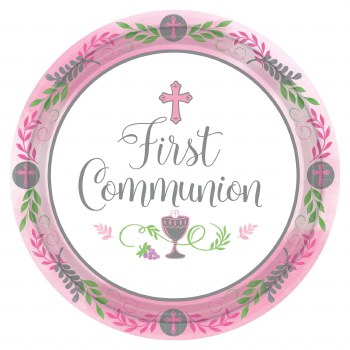 COMMUNION DAY GIRL PLATES 10.5&quot; 18ct