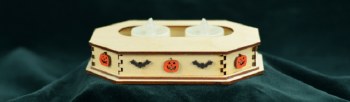 COTTAGE DISPLAY W/SPOOKY ORANGE T/L LG