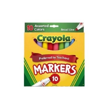 CRAYOLA CLASSIC MARKERS BROAD LINE 10CT
