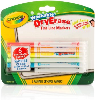 CRAYOLA DRY ERASE FINE MARKERS 6CT