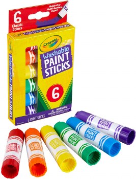 CRAYOLA WASHABLE PAINT STICKS 6ct