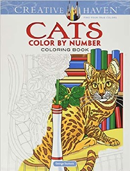 CREATIVE HAVEN CATS COLOR BY NUMBER BOOK