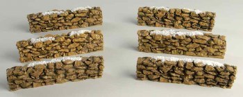 D56 VILLAGE STONE WALL RESIN SET/6
