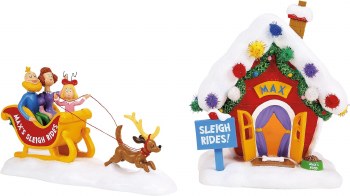 DEPT 56 GRINCH VILLAGE MAX'S SLEIGH RIDE