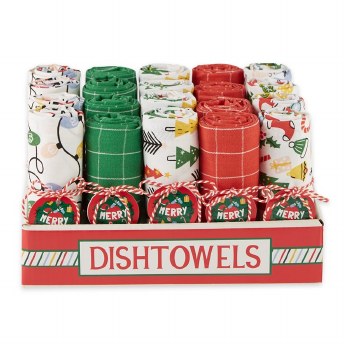 DESIGN IMP XMAS DISHTOWEL ASST