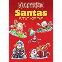 DOVER STICKER BOOK GLITTER SANTA