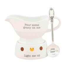 MUD PIE GRAVY BOAT &amp; WARMING STAND EXL