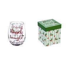 BOXED STEMLESS WINE TINSEL IN A TANGLE