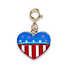 CHARM IT! CHARM GLITTER GOLD FLAG HEART