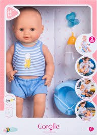 COROLLE 14" DRINK &amp; WET BATH BABY PAUL