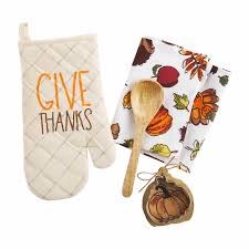MUD PIE GIVE THANKS OVEN MITT SET