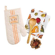 MUD PIE GOBBLE OVEN MITT SET