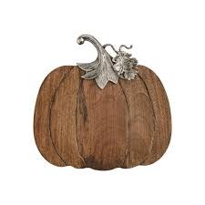 MUD PIE METAL WOOD PUMPKIN BOARD SET