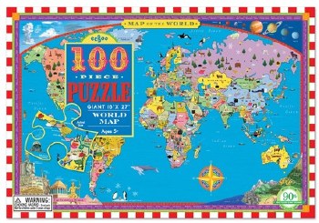 EEBOO 100PC PUZZLE WORLD MAP