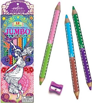 EEBOO 6ct DOUBLE SIDED PENCILS GIRL STAR