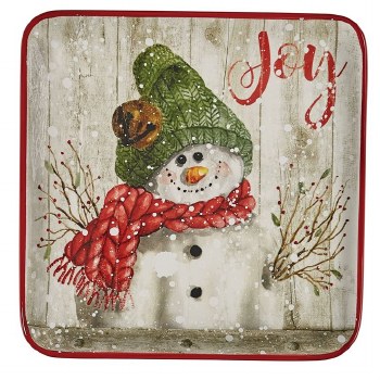 PARK DESIGNS FARMHOUSE SNOWMAN PLATE