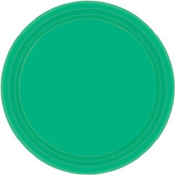 FESTIVE GREEN PAPER PLATES 9&quot; 20CT