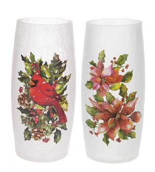 GANZ CRACKLE CANDLE HOLDER LG ASST