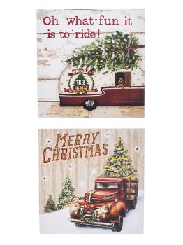 GANZ XMAS LIGHT UP WALL PLAQUE ASST