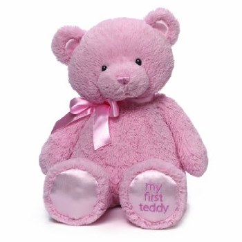 GUND MY 1ST TEDDY PINK 18"