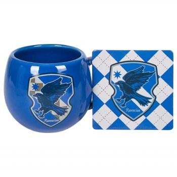 HARRY POTTER MUG W/COASTER BLUE CREST
