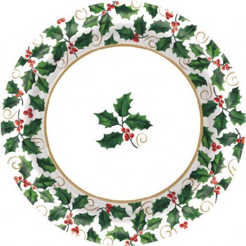 HOLLY DINNER PLATES 40CT