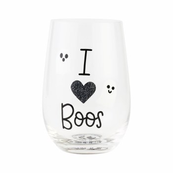 I HEART BOOS STEMLESS WINE