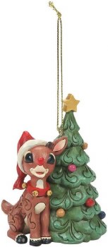 JIM SHORE ORNAMENT RUDOLPH W/TREE