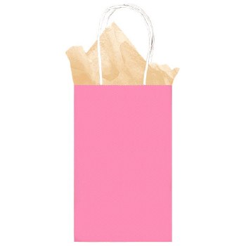 KRAFT GIFT BAG 8.5" x 5.25" x 3.5" PINK