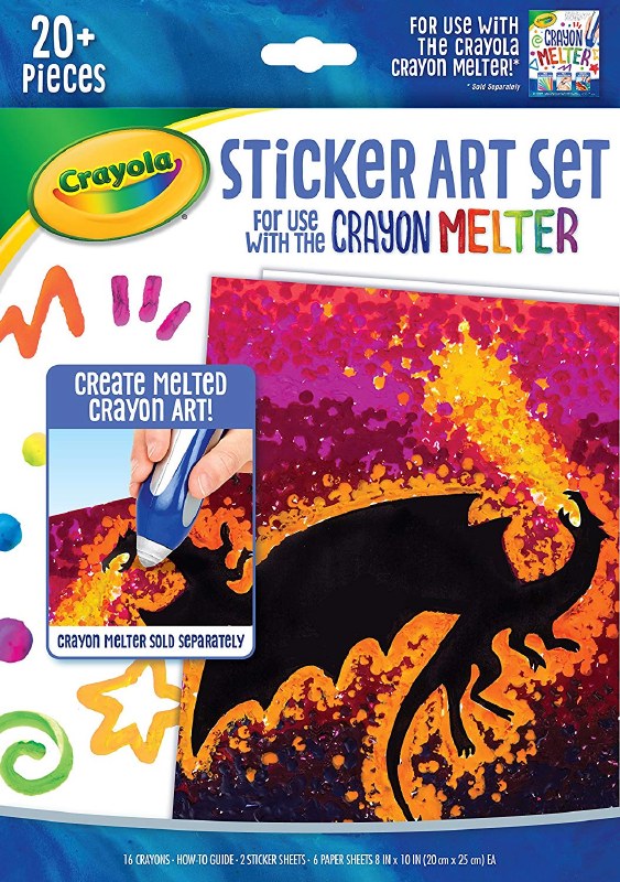 CRAYOLA CRAYON MELTER STICKER ART SET - MARCO'S EMPORIUM