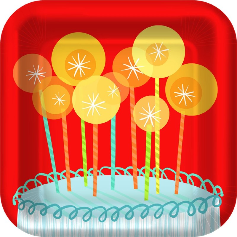 HALLMARK 8CT PLATES SPARKLING CANDLES MARCO'S EMPORIUM