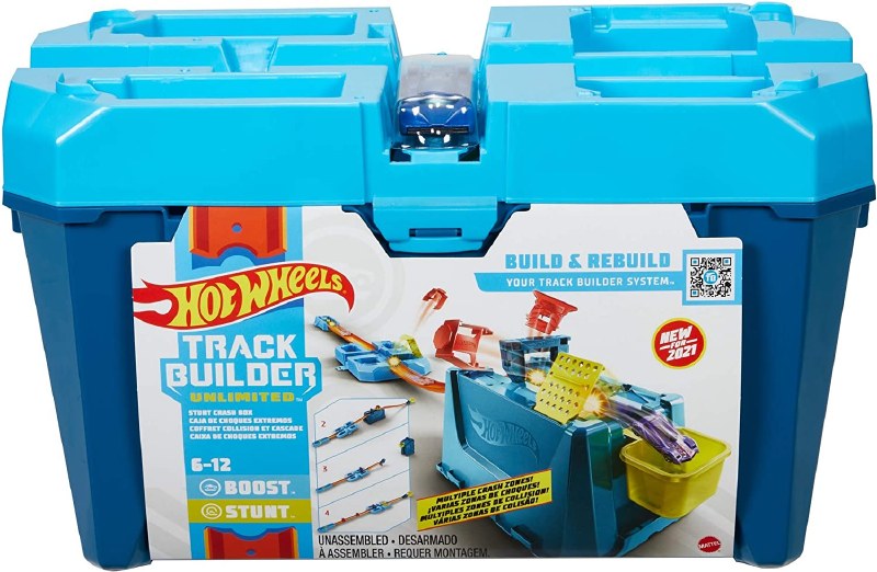 Hot wheels track builder stunt box online