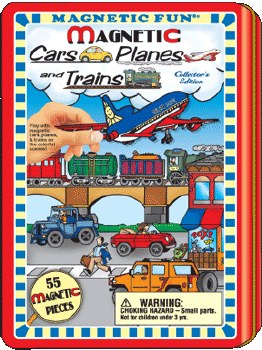 LEE MAGNETIC TIN CARS/PLANES/TRAINS
