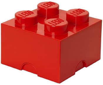 LEGO RED STORAGE CASE 4 KNOBS 1 DRAWER