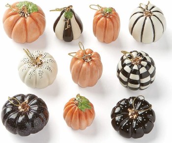 LENOX 10pc ORNAMENT SET PUMPKINS