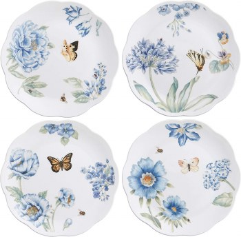 LENOX BUTTERFLY MDW BLUE 4PC DESSERT