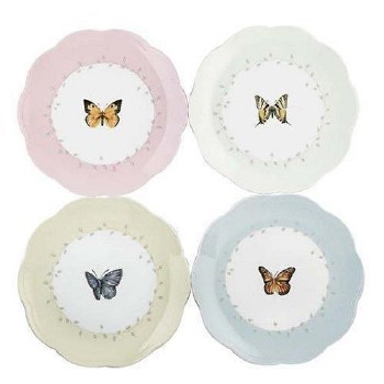 LENOX BUTTERFLY MDW DESSERT PLATES SET/4