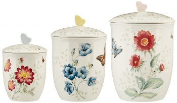 LENOX BUTTERFLY MDW SET/3 CANISTERS